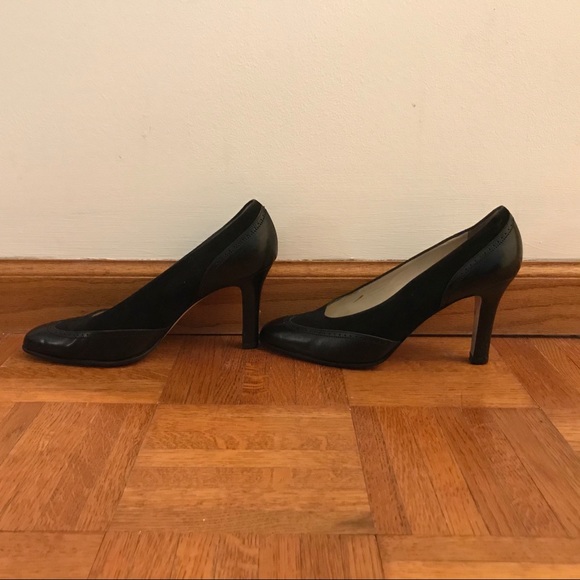 Vintage Bally Style Flex Leather Oxford Heels - Picture 2 of 9